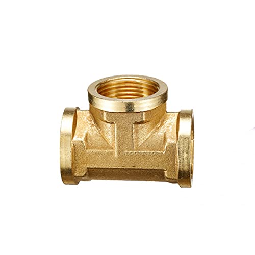 Lfang-Messing Schlauchtülle Messing-Splitter-Rohr-Fitting T-Form 3-Wege-Schlauch Barb 1/8 1/4 3/8 1/2 "Kupferbarbbed Connector Fugenluft Wasserölkupplung Adapter, gute Verschleißfestigkeit(Inside 3 4) von DNVGJUP
