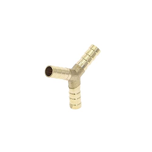 Lfang-Messing Schlauchtülle Messingblockpfeife 3 4 Wege T Y. Gerade Ellenbogenschlauch Widerhaken 6 8 10 12 14 16 19 mm Kupferbarbettverbinder, gute Verschleißfestigkeit(Y 3 Way,6mm Barb) von DNVGJUP