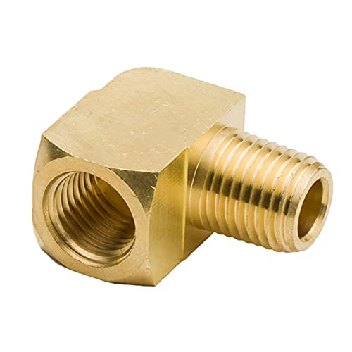 Lfang-Messing Schlauchtülle Messingschlauchanschluss 1/8 "1/4" / 3/8 "NPT weiblich und männlich 90 Grad Messing-Ellenbogen-Fassung Schlauchgelenk, gute Verschleißfestigkeit(2 pieces,1/8") von DNVGJUP