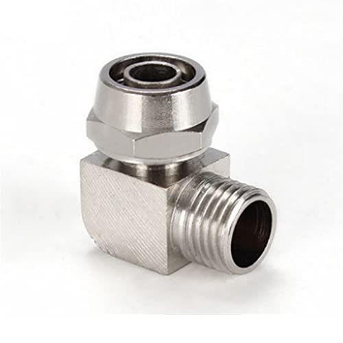 Lfang-Messing Schlauchtülle Pneumatikumschläge männlich Thread 1/8 "1/4" 3/8 "1/2" Ellenbogen Messing Fit 4 6 8 10 12 mm odrohrkupplung Adapterstecker, gute Verschleißfestigkeit(OD tube 6mm,1/8") von DNVGJUP
