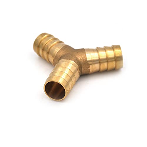 Lfang-Messing Schlauchtülle Schlauchbippe "Y" Typ Messing Stachelrohr Rohranschluss T-Stück 3-Wege-Anschlussadapter mit Ventil für Brenngaswasser, gute Verschleißfestigkeit(10mm) von DNVGJUP