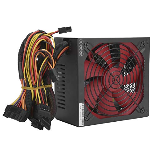 DOACT PC-Netzteil 700 W, Desktop-Computerteile, Leiser Roter Lüfter, ATX 24-polig, 14 cm, 110–230 V, Geringer Energieverbrauch, Geräuscharm, Einfache Installation (EU-Stecker) von DOACT