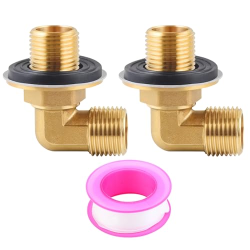 2 Stück Wandhalterung, kommerzielle Wasserhahn-Installationsset, bleifreies Messing, 90 Dergee Backsplash-Halterungs-Set für 1,27 cm Außenanschluss, Edelstahl, kommerzielle Küchenvorbereitung und 2 Stück Wandhalterung, kommerzielle Wasserhahn-Installationsset, bleifreies Messing, 90 Dergee Backsplash-Halterungs-Set für 1,27 cm Außenanschluss, Edelstahl, kommerzielle Küchenvorbereitung und von DOAGEAS