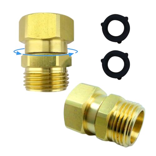 Gartenschlauch-Drehadapter, 3/4 GHt, Gartenschlauch-Drehverbinder, 360 Grad, kein Knicken, männlich auf weiblich, Schlauchadapter, Messing, 2 Stück von DOAGEAS