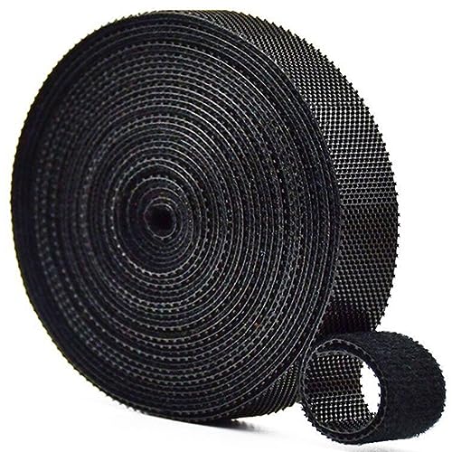 10M tape, klettband, klettband kabelbinder, klettband beidseitig, frei zuschneidbar, Klettband-Rolle zum Schneiden, fur kabelmanagement, verbindet Kabel(schwarz) von DOANTE