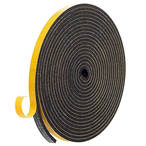 3m dichtungsband, dichtungsband selbstklebend, dichtband selbstklebend wasserdicht, leisten selbstklebend, abdichtungsband wasserdicht, kompriband, quellband, für Türen Fenster(9 * 3mm,Schwarz) von DOANTE