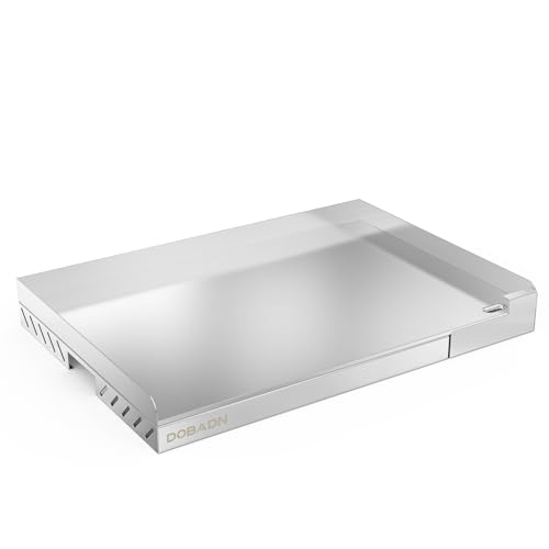 DOBADN Universal BBQ Edelstahl Plancha Grillplatte Griddle für Gas- und Holzkohlegrill,58.3 * 40.5 * 7 CM von DOBADN