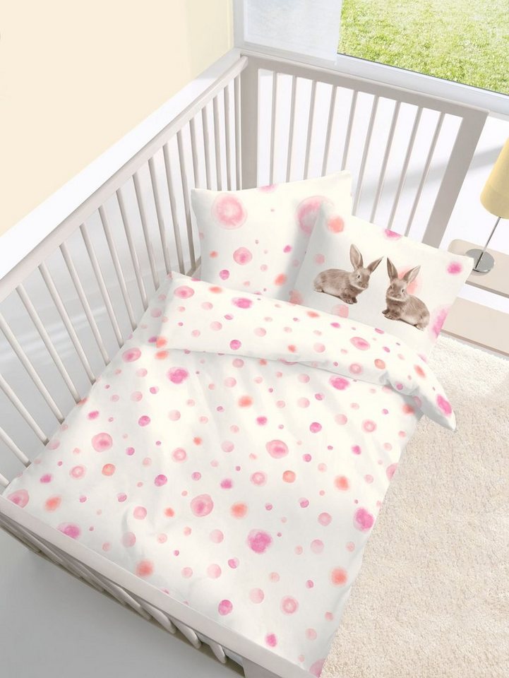 DOBNIG Babybettwäsche Baby Fein Biber Bettwäsche mit Hase 100x135 + 40x60 cm, 1 teilig, Langlebig DOBNIG Babybettwäsche Baby Fein Biber Bettwäsche mit Hase 100x135 + 40x60 cm, 1 teilig, Langlebig von DOBNIG