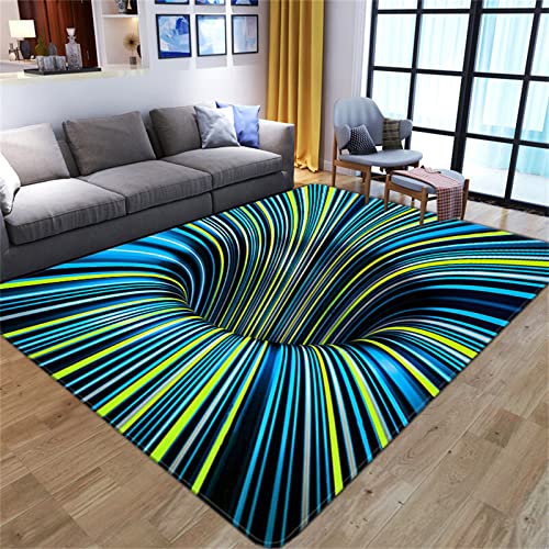 DOBOKS Visuelle Illusion Teppich - Dreidimensionaler 3D Wirbel Druck Optische Täuschung Vortex für Küche, Boden, Flur, Schlafzimmer, Wohnzimmer Dekoration von DOBOKS