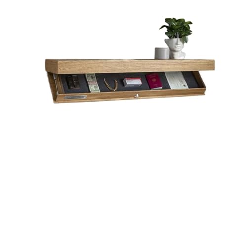 Regal mit Geheimfach,Wandboard mit Geheimfach Geschirr- und Schrubberhalter Designer-Regal mit Geheimfach Verdecktes Schweberegal Regal mit verstecktem Fach Wandmontage(Khaki) von DOBRVVGT