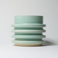 Heatsink Pot 210 Ml - Seafoam Moderne Handgemachte Keramiktasse Ohne Henkel Dobandwheel von DOBandWHEEL