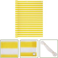 Doc&et² - The Living Store Balkon-Sichtschutz Gelb und Weiß 120x500 cm hdpe - Balkon Sichtschutz - hdpe - Winddurchlässig - Uv-resistent - Wetterfest von DOC&ET²