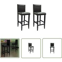 Doc&et² - The Living Store Barhocker 2 Stk. Schwarz Kunstleder - Barhocker - Stuhl - Küche - Wohnzimmer - Schwarz von DOC&ET²