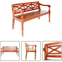 Doc&et² - The Living Store Batavia-Bank Dunkelbraun 123 cm Massivholz Mahagoni - Mahagoni Bank - Wohnzimmer Dekoration - Holzbänkchen - Esszimmer von DOC&ET²