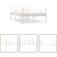 The Living Store Bettgestell Weiß Metall 120x200 cm - Metallbett - Doppelbett - Weißes Bett - Boxspringbett - Bettgestell The Living Store Bettgestell Weiß Metall 120x200 cm - Metallbett - Doppelbett - Weißes Bett - Boxspringbett - Bettgestell von DOC&ET²