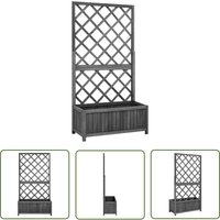 Doc&et² - The Living Store Garten-Spalier mit Blumenkasten Schwarz 70x30x135 cm Tannenholz - Gartendekoration - Holzstelzen - Blumenerde - Rankhilfen von DOC&ET²