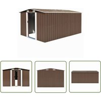 Doc&et² - The Living Store Gerätehaus 257x392x181 cm Metall Braun - Metallgerätehaus - Gartenhütte - Werkzeuglager - Stauraum - Außenaufbewahrung von DOC&ET²