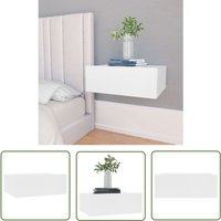 Doc&et² - The Living Store Hängender Nachttisch Weiß 40x30x15 cm Holzwerkstoff - Hängender Nachttisch - Wand-Nachttisch - Schwebender Nachttisch von DOC&ET²