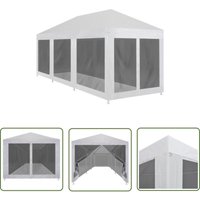 The Living Store Partyzelt mit 8 Mesh-Seitenwänden 9 x 3 m - Outdoor Event Zelte - Gartenpartyzelt - Festzelt - Sonnenschutzzelt - Insektenschutz von DOC&ET²
