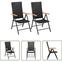 Doc&et² - The Living Store Stapelbare Gartenstühle 2 Stk. Poly Rattan Schwarz - Gartensessel - Gartenmöbel - Outdoor Möbel - Balkonmöbel von DOC&ET²