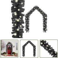 The Living Store Weihnachtsgirlande mit led 10 m Schwarz - Weihnachtsdeko - Lichterkette - LED-Beleuchtung - Christbaumschmuck - Innendekoration von DOC&ET²