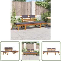 The Living Store 2-in-1 Gartenliege mit Auflage 190 cm Massivholz Akazie - Holz Gartenbank - Gartenzubehör - Gartenmöbel - Sonnenschirm - Lounge Möbel The Living Store 2-in-1 Gartenliege mit Auflage 190 cm Massivholz Akazie - Holz Gartenbank - Gartenzubehör - Gartenmöbel - Sonnenschirm - Lounge Möbel von DOC&ET²