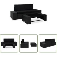 The Living Store 3-tlg. Garten-Lounge-Set Poly Rattan Schwarz - Gartensortiment - Lounge Möbel - Outdoor Furniture - Esszimmergarnituren - Gartenecke The Living Store 3-tlg. Garten-Lounge-Set Poly Rattan Schwarz - Gartensortiment - Lounge Möbel - Outdoor Furniture - Esszimmergarnituren - Gartenecke von DOC&ET²