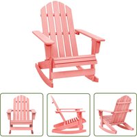 Doc&et² - The Living Store Adirondack-Schaukelstuhl Massivholz Tanne Rosa - Holz Gartenstuhl - Adirondack Stuhl - Schaukelstuhl Garten - Gartenmöbel von DOC&ET²