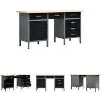 Doc&et² - The Living Store Arbeitstisch Schwarz 160 x 60 x 85 cm Stahl - Werkbänke - Schwarz von DOC&ET²