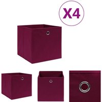 The Living Store Aufbewahrungsboxen 4 Stk. Vliesstoff 28x28x28 cm Dunkelrot - Ordnungshelfer - Rot von DOC&ET²