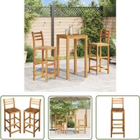 The Living Store Barhocker 2 Stk. Massivholz Akazie - Holz Barhocker - Akazientisch - Gartenstühle Outdoor - Balkon Möbel - Esszimmer Stuhl von DOC&ET²