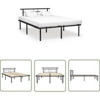 The Living Store Bettgestell Schwarz Metall 140x200 cm - Metallbett - Doppelbett - Boxspringbett - Bettgestell - Schlafraum The Living Store Bettgestell Schwarz Metall 140x200 cm - Metallbett - Doppelbett - Boxspringbett - Bettgestell - Schlafraum von DOC&ET²