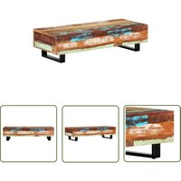 The Living Store Couchtisch 120x50x30 cm Massives Altholz und Stahl - Massivt Holz Couchtisch - Wohnzimmer Dekoration - Retro Couchtisch - Vintage The Living Store Couchtisch 120x50x30 cm Massives Altholz und Stahl - Massivt Holz Couchtisch - Wohnzimmer Dekoration - Retro Couchtisch - Vintage von DOC&ET²