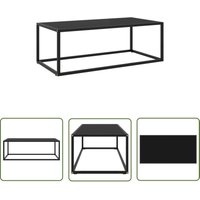 The Living Store Couchtisch Schwarz mit Schwarzem Glas 100x50x35 cm - Couchtisch - Wohnzimmertisch - Schwarzer Couchtisch - Glastisch - Modernes Sofa von DOC&ET²