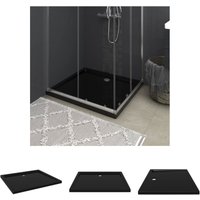 The Living Store Duschtasse abs Rechteckig Schwarz 80x90 cm - Duschwannen - Schwarz von DOC&ET²