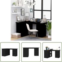 The Living Store Eckschreibtisch Schwarz 145x100x76 cm Holzwerkstoff - Eckschreibtisch - Schreibtisch Schwarz - Bürostuhl - Home Office von DOC&ET²