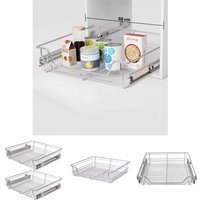 The Living Store Einbauschublade Korbauszug 2 Stk. Silbern 600 mm - Küchenutensilienhalter & -ablagen - Silber von DOC&ET²