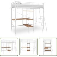 The Living Store Etagenbett mit Tischrahmen Weiß Metall 90x200 cm - Kinderbett - Jugendbett - Etagenbett - Doppelbett - Schlafsystem The Living Store Etagenbett mit Tischrahmen Weiß Metall 90x200 cm - Kinderbett - Jugendbett - Etagenbett - Doppelbett - Schlafsystem von DOC&ET²