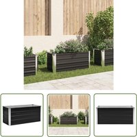 Doc&et² - The Living Store Garten-Hochbeet Anthrazit 100 x 40 x 45 cm Verzinkter Stahl - Gartengefäße - Hochbeet - Pflanzkasten - Stahltanks von DOC&ET²