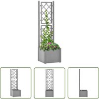 The Living Store Garten-Hochbeet mit Spalier und Selbstbewässerungssystem Grau - Selbstbewässerndes Hochbeet - Gartengefäß - Hochbeet Mit Spalier von DOC&ET²