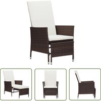 The Living Store Garten-Liegestuhl mit Auflagen Poly Rattan Braun - Gartenstuhl - Lounge Chair - Outdoor Möbel - Rattan Gartenmöbel - Gartenliege von DOC&ET²