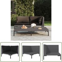 The Living Store Gartensofa mit Kissen Halbrundes Poly Rattan - Gartensofa - Outdoor Möbel - Balkonmöbel - Lounge Set - Rattan Gartenmöbel von DOC&ET²