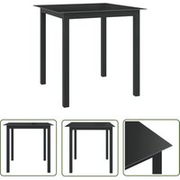 Doc&et² - The Living Store Gartentisch Schwarz 80x80x74 cm Aluminium und Glas - Gartentisch - Aluminiumtisch - Glasstisch - Outdoortisch von DOC&ET²