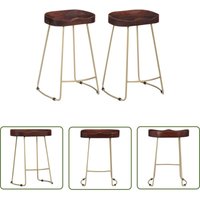 The Living Store Gavin Barhocker 2 Stk. Massivholz Mango - Retro Barhocker - Barhocker Massiv - Mangoholz Barhocker - Industrieller Barhocker von DOC&ET²