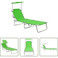 The Living Store Klappliege mit Sonnendach Stahl Apfelgrün - Klappliege - Sonnenliege - Gartenliege - Liegesessel - Outdoor Möbel The Living Store Klappliege mit Sonnendach Stahl Apfelgrün - Klappliege - Sonnenliege - Gartenliege - Liegesessel - Outdoor Möbel von DOC&ET²