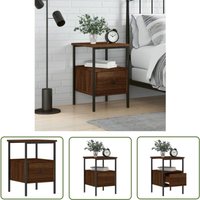 The Living Store Nachttisch Braun Eichen-Optik 34x36x50 cm Holzwerkstoff - Nachttisch - Holznachtisch - Eiche Tisch - Esszimmertisch - Couchtisch von DOC&ET²