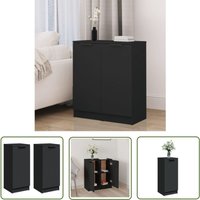 The Living Store Sideboards 2 Stk. Schwarz 30x30x70 cm Holzwerkstoff - Schreibtisch - Wohnzimmermöbel - Sideboard Schwarz - Holzschrank - Regal von DOC&ET²