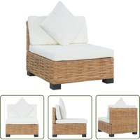 The Living Store Sofa ohne Armlehnen mit Kissen Natürliches Rattan - Wohnzimmermöbel - Sofas - Lounge Möbel - Rattan Sofa - Naturmaterialien von DOC&ET²