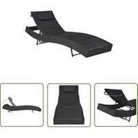 The Living Store Sonnenliege Poly Rattan und Textilene Schwarz - Sonnenliege - Gartenliege - Relaxliege - Loungelehnstuhl - Poolliege The Living Store Sonnenliege Poly Rattan und Textilene Schwarz - Sonnenliege - Gartenliege - Relaxliege - Loungelehnstuhl - Poolliege von DOC&ET²