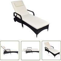 The Living Store Sonnenliege mit Polster & Rollen Poly Rattan Schwarz - Sonnenliege - Relaxliege - Gartenmöbel - Rattan Möbel - Outdoor Möbel The Living Store Sonnenliege mit Polster & Rollen Poly Rattan Schwarz - Sonnenliege - Relaxliege - Gartenmöbel - Rattan Möbel - Outdoor Möbel von DOC&ET²